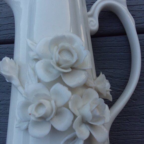 Antique Reflections Bone China Pitcher with raised floral design - Picture 4 of 4